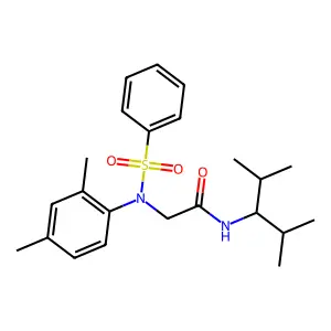 2-[N-(benzenesulfonyl)-2,4-dimethylanilino]-N-(2,4-dimethylpentan-3-yl)acetamide structure