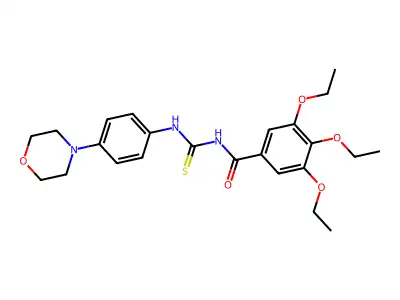3,4,5-triethoxy-N-[(4-morpholin-4-ylphenyl)carbamothioyl]benzamide structure