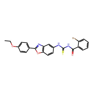 2-bromo-N-[[2-(4-ethoxyphenyl)-1,3-benzoxazol-5-yl]carbamothioyl]benzamide structure