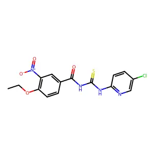 N-[(5-chloropyridin-2-yl)carbamothioyl]-4-ethoxy-3-nitrobenzamide structure