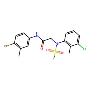 N-(4-bromo-3-methylphenyl)-2-(3-chloro-2-methyl-N-methylsulfonylanilino)acetamide structure