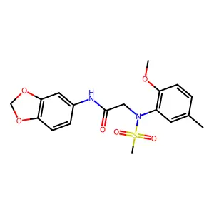 N-(1,3-benzodioxol-5-yl)-2-[2-methoxy-5-methyl(methylsulfonyl)anilino]acetamide structure