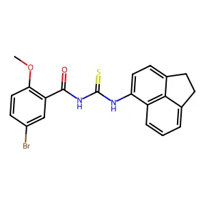 5-bromo-N-(1,2-dihydroacenaphthylen-5-ylcarbamothioyl)-2-methoxybenzamide structure