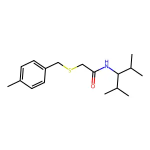 N-(2,4-dimethylpentan-3-yl)-2-[(4-methylphenyl)methylsulfanyl]acetamide structure