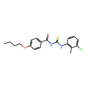 4-butoxy-N-[(3-chloro-2-methylphenyl)carbamothioyl]benzamide structure
