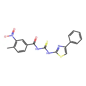 4-methyl-3-nitro-N-[(4-phenyl-1,3-thiazol-2-yl)carbamothioyl]benzamide structure