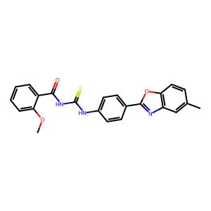 2-methoxy-N-[[4-(5-methyl-1,3-benzoxazol-2-yl)phenyl]carbamothioyl]benzamide structure