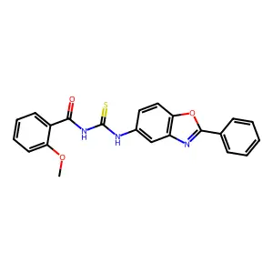 2-methoxy-N-[(2-phenyl-1,3-benzoxazol-5-yl)carbamothioyl]benzamide structure