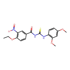 N-[(2,4-dimethoxyphenyl)carbamothioyl]-4-ethoxy-3-nitrobenzamide structure