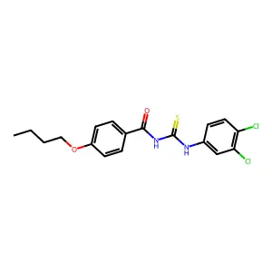 4-butoxy-N-[(3,4-dichlorophenyl)carbamothioyl]benzamide structure