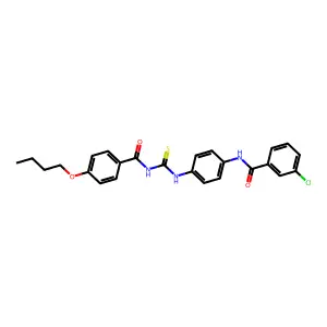 N-[4-[(4-butoxybenzoyl)carbamothioylamino]phenyl]-3-chlorobenzamide structure