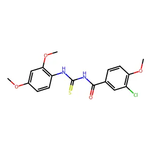 3-chloro-N-[(2,4-dimethoxyphenyl)carbamothioyl]-4-methoxybenzamide structure