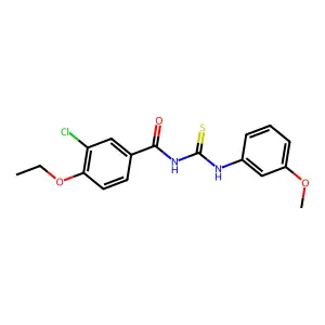 3-chloro-4-ethoxy-N-[(3-methoxyphenyl)carbamothioyl]benzamide structure