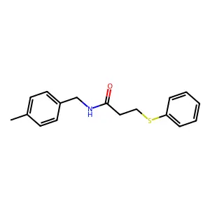 N-(4-methylbenzyl)-3-(phenylsulfanyl)propanamide structure