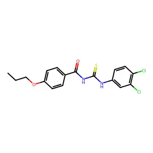 N-[(3,4-dichlorophenyl)carbamothioyl]-4-propoxybenzamide structure