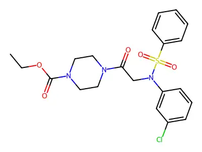 ethyl 4-[N-(3-chlorophenyl)-N-(phenylsulfonyl)glycyl]piperazine-1-carboxylate structure