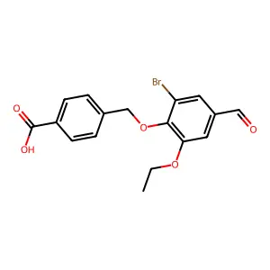 4-[(2-Bromo-6-ethoxy-4-formylphenoxy)methyl]benzoic acid structure