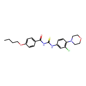 4-butoxy-N-[(3-chloro-4-morpholin-4-ylphenyl)carbamothioyl]benzamide structure