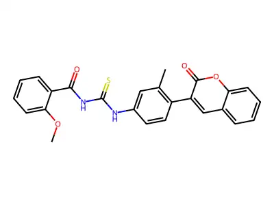 2-methoxy-N-[[3-methyl-4-(2-oxochromen-3-yl)phenyl]carbamothioyl]benzamide structure