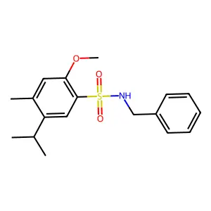 N-benzyl-5-isopropyl-2-methoxy-4-methylbenzenesulfonamide structure