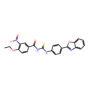 N-[[4-(1,3-benzoxazol-2-yl)phenyl]carbamothioyl]-4-ethoxy-3-nitrobenzamide structure