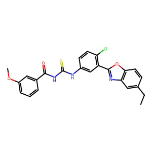 N-[[4-chloro-3-(5-ethyl-1,3-benzoxazol-2-yl)phenyl]carbamothioyl]-3-methoxybenzamide structure