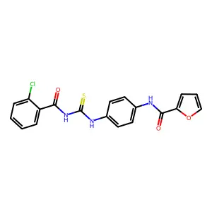 N-[4-[(2-chlorobenzoyl)carbamothioylamino]phenyl]furan-2-carboxamide structure