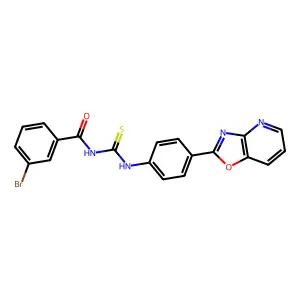 3-bromo-N-{[4-([1,3]oxazolo[4,5-b]pyridin-2-yl)phenyl]carbamothioyl}benzamide structure