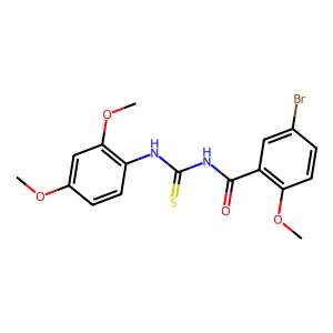5-bromo-N-[(2,4-dimethoxyphenyl)carbamothioyl]-2-methoxybenzamide structure