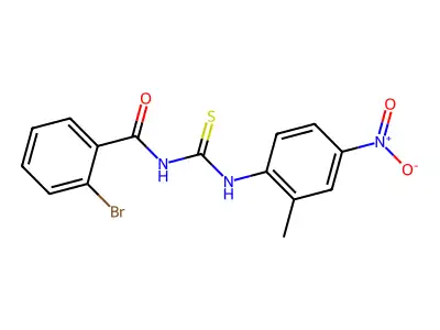 2-bromo-N-[(2-methyl-4-nitrophenyl)carbamothioyl]benzamide structure