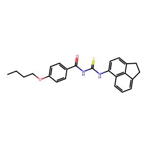 4-butoxy-N-(1,2-dihydroacenaphthylen-5-ylcarbamothioyl)benzamide structure