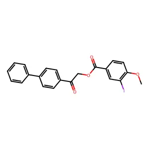 2-(Biphenyl-4-yl)-2-oxoethyl 3-iodo-4-methoxybenzoate structure