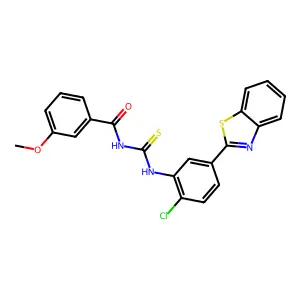 N-[[5-(1,3-benzothiazol-2-yl)-2-chlorophenyl]carbamothioyl]-3-methoxybenzamide structure