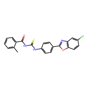 N-[[4-(5-chloro-1,3-benzoxazol-2-yl)phenyl]carbamothioyl]-2-methylbenzamide structure