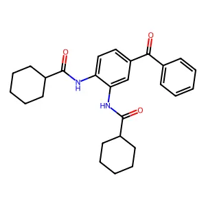 N-[4-benzoyl-2-(cyclohexanecarbonylamino)phenyl]cyclohexanecarboxamide structure