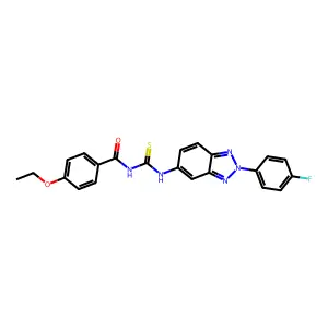 4-ethoxy-N-[[2-(4-fluorophenyl)benzotriazol-5-yl]carbamothioyl]benzamide structure