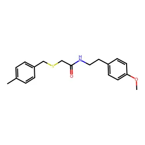 N-[2-(4-methoxyphenyl)ethyl]-2-[(4-methylbenzyl)sulfanyl]acetamide structure