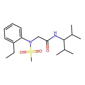N-(2,4-dimethylpentan-3-yl)-2-(2-ethyl-N-methylsulfonylanilino)acetamide structure