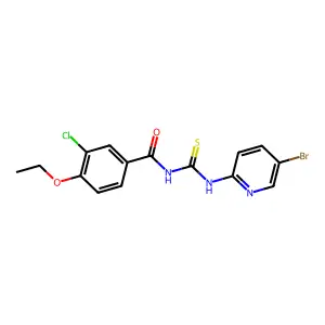 N-[(5-bromopyridin-2-yl)carbamothioyl]-3-chloro-4-ethoxybenzamide structure
