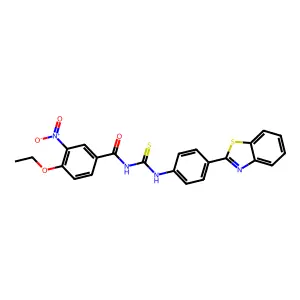 N-[[4-(1,3-benzothiazol-2-yl)phenyl]carbamothioyl]-4-ethoxy-3-nitrobenzamide structure