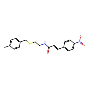 (E)-N-[2-[(4-methylphenyl)methylsulfanyl]ethyl]-3-(4-nitrophenyl)prop-2-enamide structure