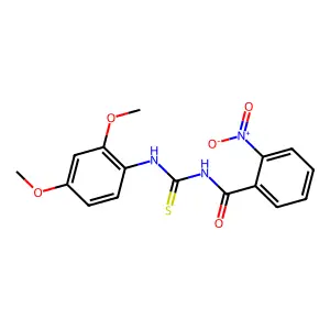 N-[(2,4-dimethoxyphenyl)carbamothioyl]-2-nitrobenzamide structure