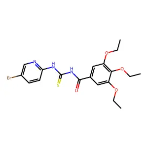 N-[(5-bromopyridin-2-yl)carbamothioyl]-3,4,5-triethoxybenzamide structure