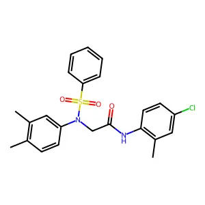 2-[N-(benzenesulfonyl)-3,4-dimethylanilino]-N-(4-chloro-2-methylphenyl)acetamide structure