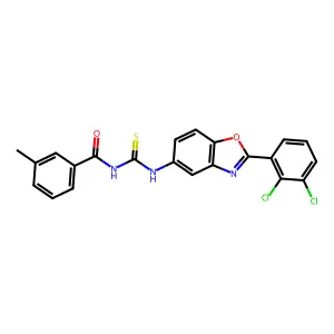 N-[[2-(2,3-dichlorophenyl)-1,3-benzoxazol-5-yl]carbamothioyl]-3-methylbenzamide structure