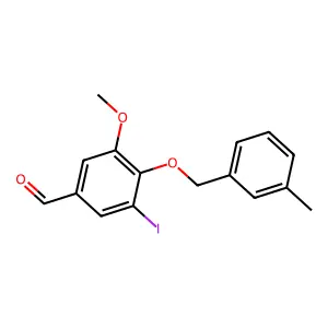 3-Iodo-5-methoxy-4-[(3-methylphenyl)methoxy]benzaldehyde structure