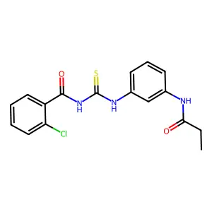 2-chloro-N-[[3-(propanoylamino)phenyl]carbamothioyl]benzamide structure