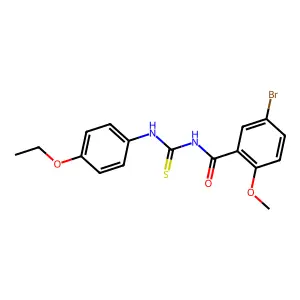 5-bromo-N-[(4-ethoxyphenyl)carbamothioyl]-2-methoxybenzamide structure