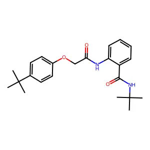 N-tert-butyl-2-[[2-(4-tert-butylphenoxy)acetyl]amino]benzamide structure