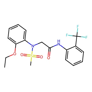2-(2-ethoxy-N-methylsulfonylanilino)-N-[2-(trifluoromethyl)phenyl]acetamide structure